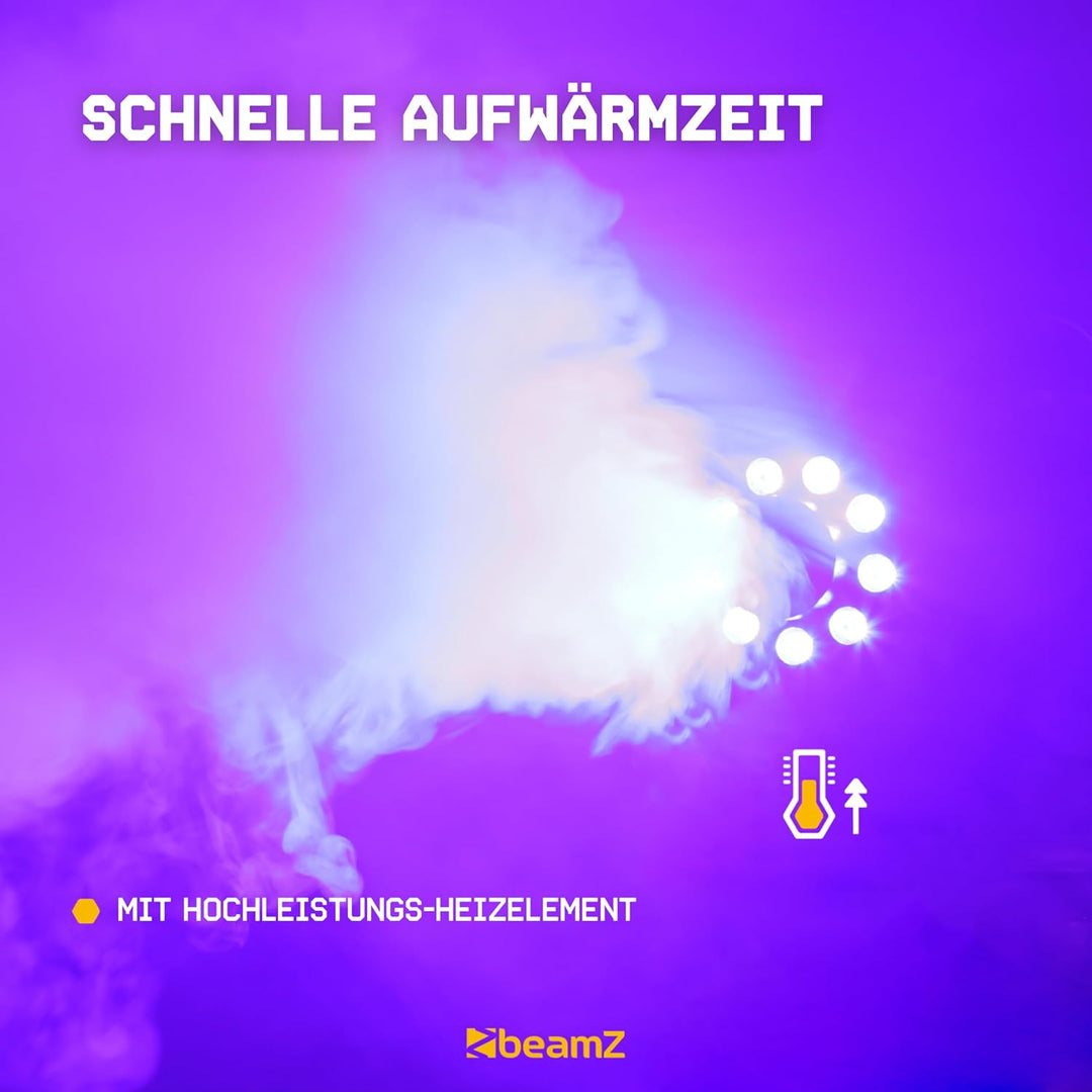 BeamZ S1500LED Nebelmaschine mit Lichteffekt, 1500 Watt, RGBW LEDs, Fogger, Rauchmaschine mit LED, F