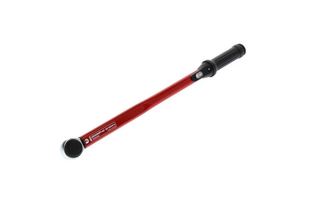 GEDORE red Drehmomentschlüssel für Links- und Rechtsgewinde, 1/2 Zoll, 60-300 Nm, Stahlrohr, Rot/Sch