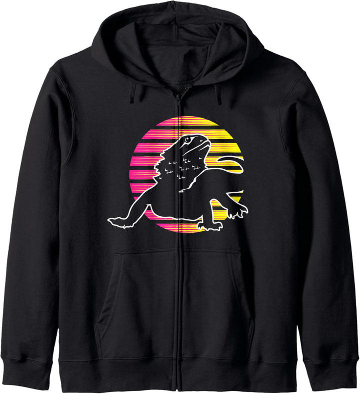 Bartagame Sonnenuntergangseidechse und Geschenk für Reptilie Kapuzenjacke
