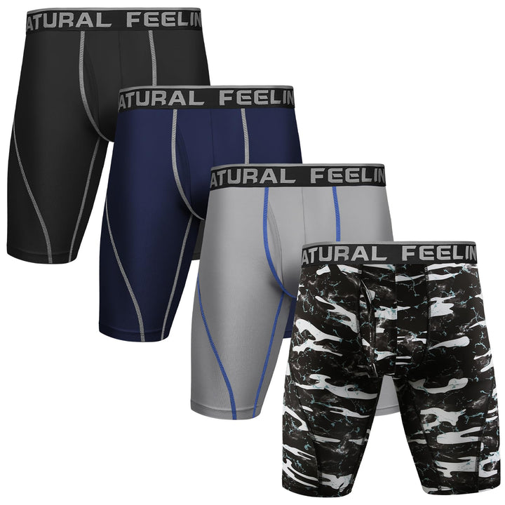 Natural Feelings 9in Boxershorts Herren Sport Unterhosen Manner Lang mit Eingriff Unterwäsche Herren
