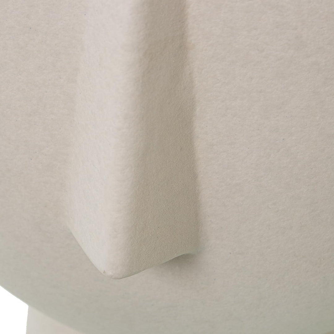 Vase mit Gesicht, Keramik, Beige, gesprenkelt, 29 x 38 cm, Sockel 13,5 cm