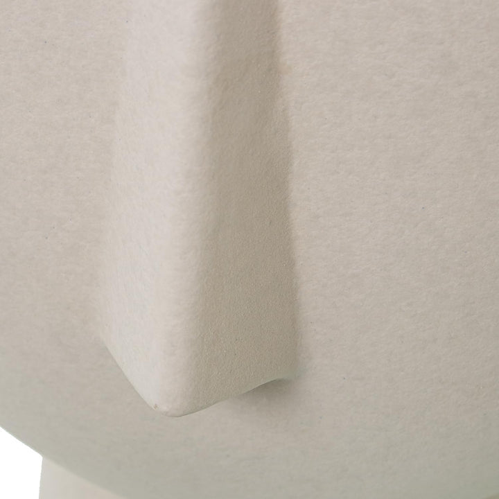 Vase mit Gesicht, Keramik, Beige, gesprenkelt, 29 x 38 cm, Sockel 13,5 cm