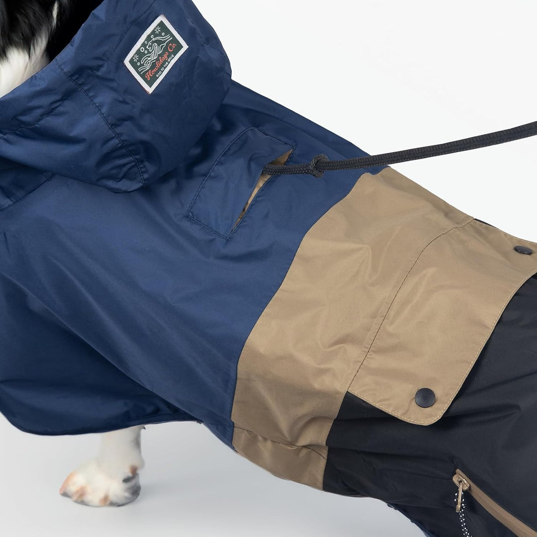 Baja Coastline wasserdichte Hundejacke – Hunde-Regenmantel mit Kapuze, leichte und verstellbare Hund