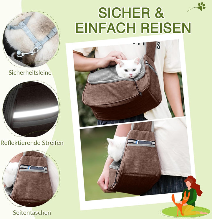 ALLSOPETS Hundetasche Tragetuch Hund Schultertasche Katzentragetasche Haustiere Tasche für Katzen un