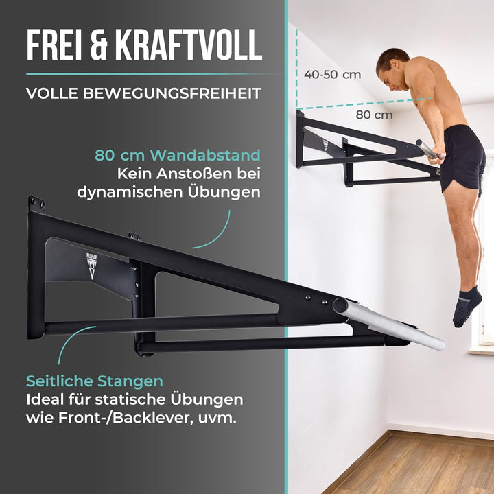 PULLUP & DIP - Muscle Up Bar Klimmzugstange Wand für Outdoor Indoor | Calisthenics | Klimmzugstange