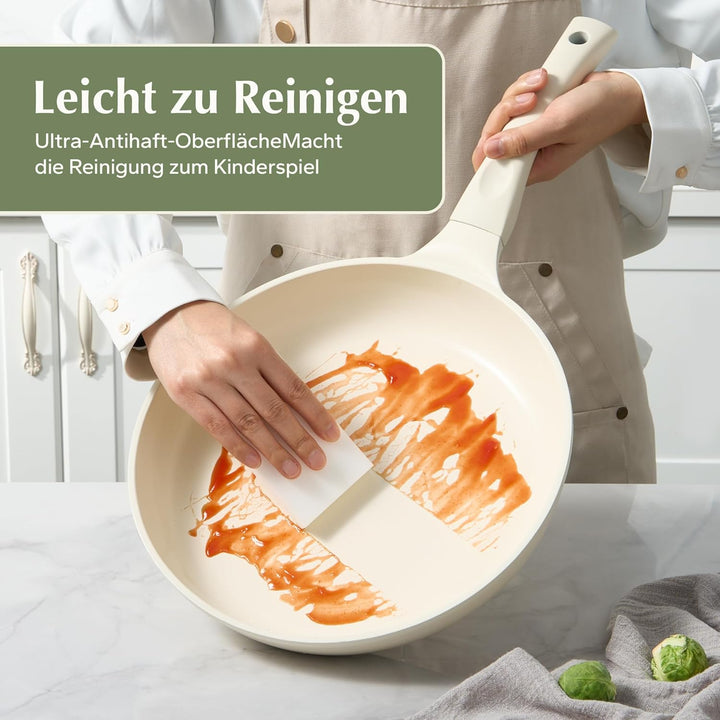 Redchef Bratpfanne 24cm, Keramik Pfanne Antihaft Beschichtet, Omelette Pfanne Induktion, PTFE-frei P