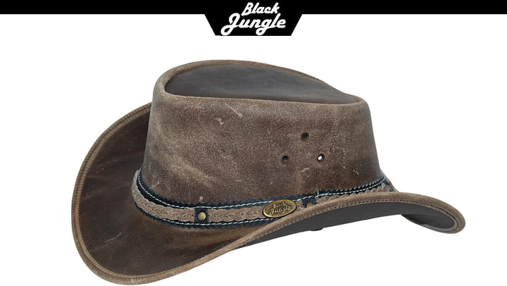 Black Jungle ARAMAC Lederhut Cowboyhut Australienhut Hut XS Charcoal, XS Charcoal