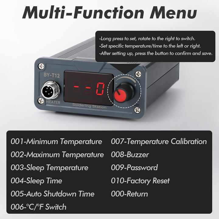 Lötstation 72W, Lötkolben Set einstellbare Temperatur, Schnelles Aufheizen | Temperatur 100–520℃ ein