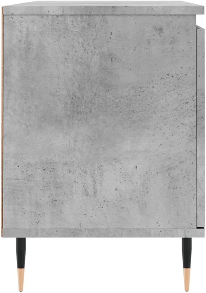 TV-Schrank, Zementgrau, 104 x 35 x 50 cm, mehrschichtiges Holz, Eisen, Fernsehschrank, niedrig, mit