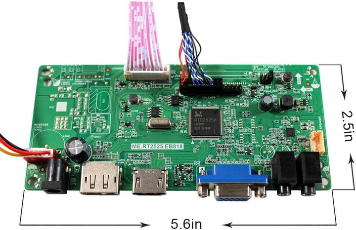 VSDISPLAY HD-MI VGA DP LVDs Controller Board 30pin für 14" 15" 1024x768 QD14XL20 QD141X1LH12 LTN141X