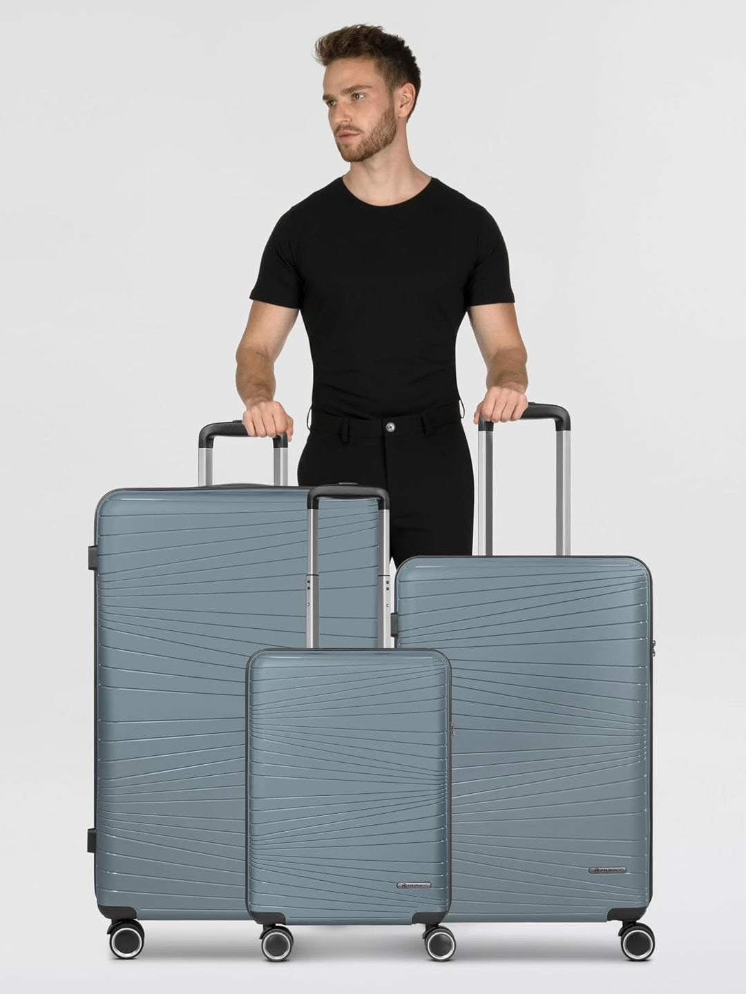 Franky Dallas 3.0 Hartschalen-Kofferset 3 teilig | Trolley-Set ausgestattet mit TSA-Schloss, 4 Rolle