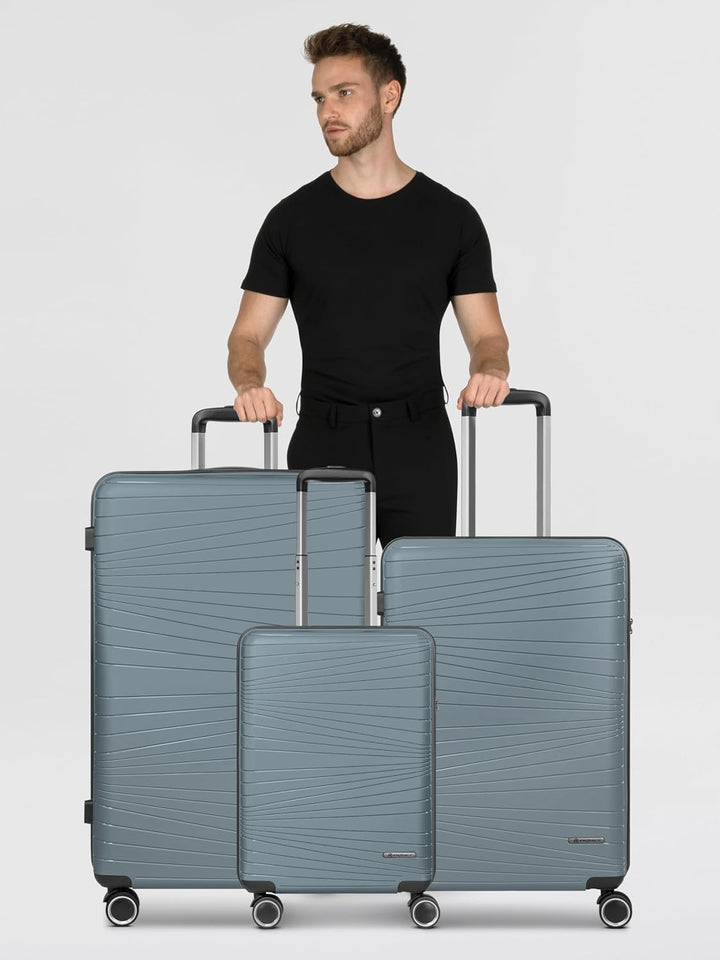 Franky Dallas 3.0 Hartschalen-Kofferset 3 teilig | Trolley-Set ausgestattet mit TSA-Schloss, 4 Rolle