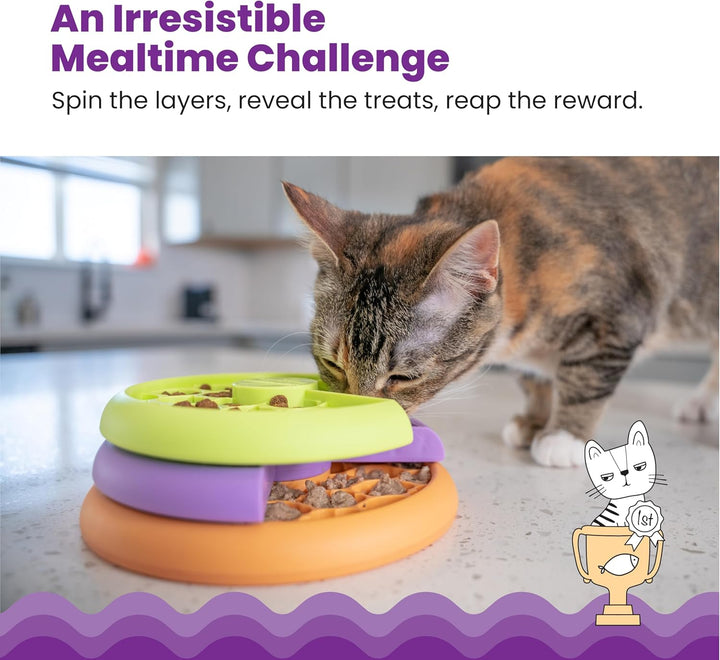 Catstages Nina Ottosson Lickin' Layers Antischlingnapf Katze & Leckerli-Spender - All-in-One Slow Fe