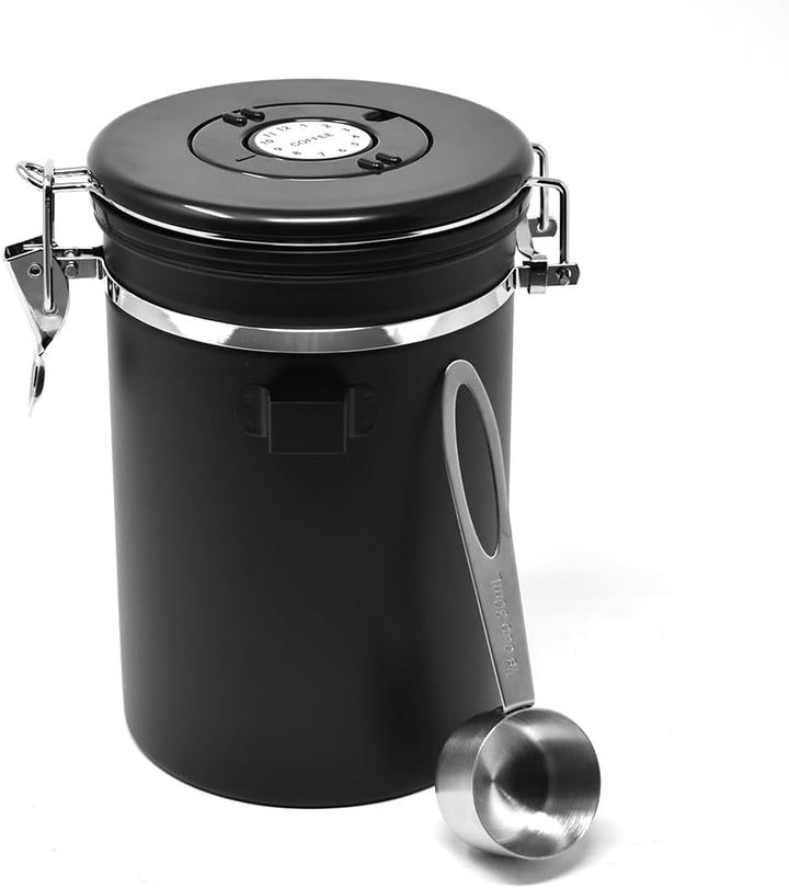 joeji's Kitchen Kaffeedose Luftdicht 1,8L - Kaffeebohnen Behälter aus Edelstahl - Vakuum Aromadicht