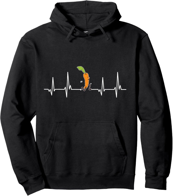 Herzschlag Möhre Vegan Veganer Veganismus Vegetarier Pullover Hoodie