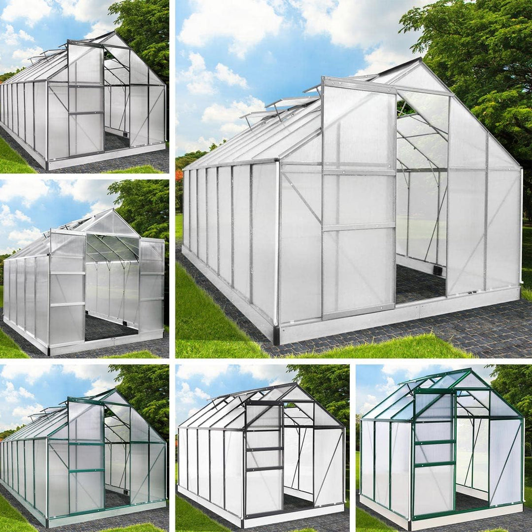 BRAST® Gewächshaus Aluminium mit Fundament rostfrei 40 Modelle 130x190x195cm - 490x250x235cm 6mm Pla