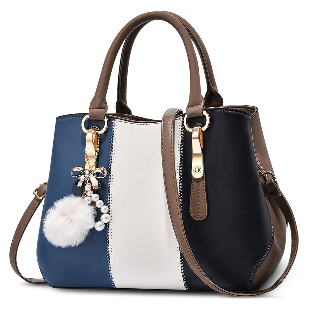 DORRISO Damen Handtasche Mode Pompons Anhänger Umhängetasche Elegantes Casual Reise Handtasche Fraue