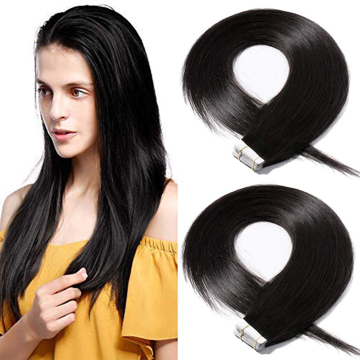 SEGO 40 Stück Tape in Extensions Echthaar 2.5g/pcs Klebeband Haarverlängerung 100% Remy Human Haar H