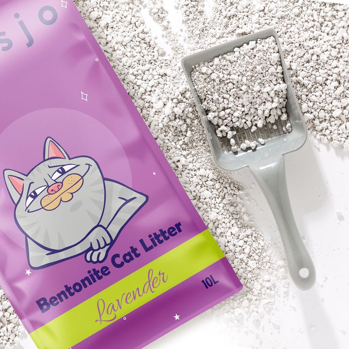 Lavender Bentonitstreu 10L – Natürliche Katzenstreu, Staubfrei, Starke Klumpenbildung, Hohe Feuchtig