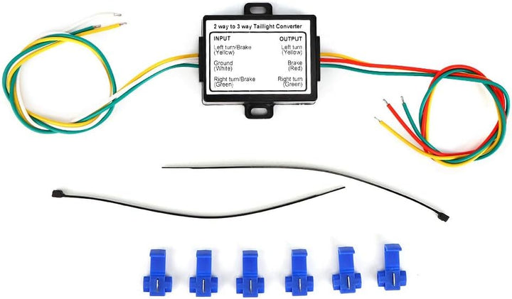 Fdit Rücklicht-Konverteradapter für Anhänger, 2-zu-3-Drahtspleiss für Wohnmobilcamping, ABS-Material