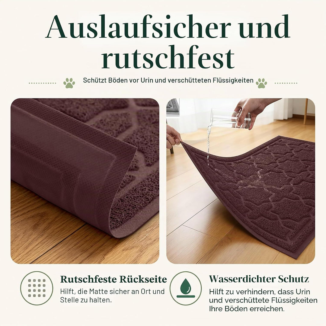 Yimobra Strapazierfähige Katzenstreumatte XL Jumbo 90 x 120 cm, einfach zu reinigen, rutschfest, was