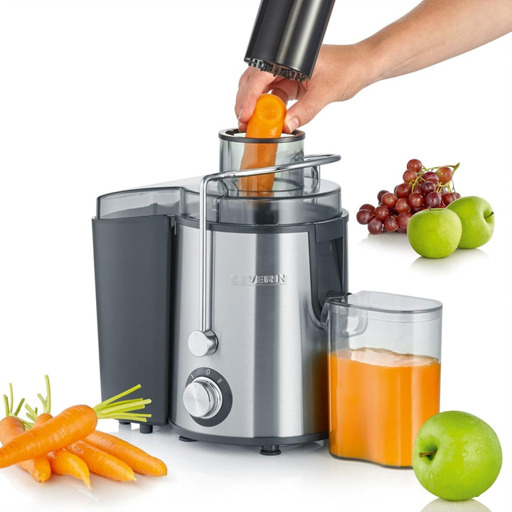 SEVERIN Entsafter, geräuscharme Saftmaschine für vitaminreiche Obst- und Gemüsesäfte, elektrische Sa