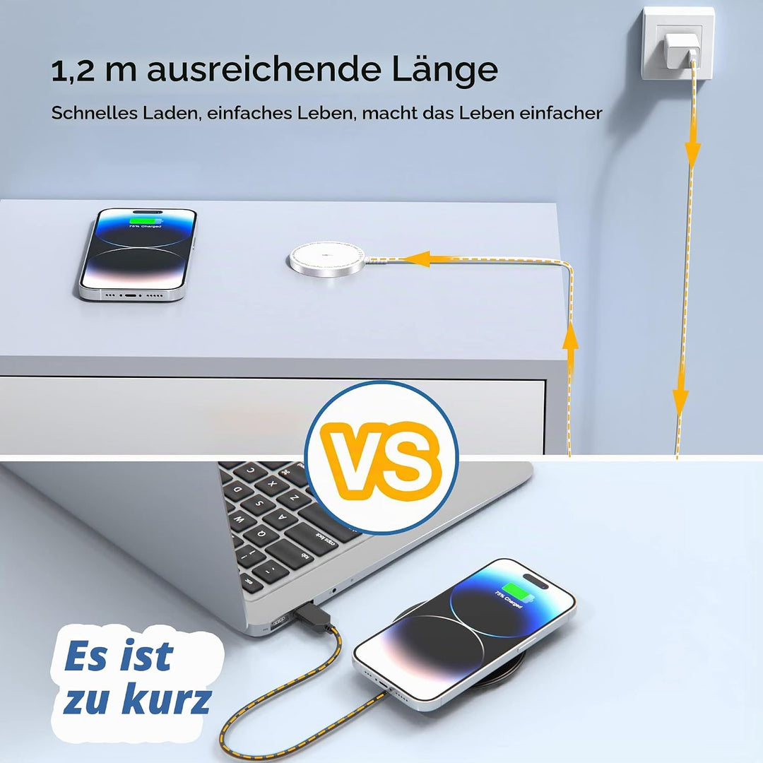 Magnetisches Wireless Charger für iPhone 17/16/15/14/13/12 Serie, Schnelles Induktives Ladepad mit S