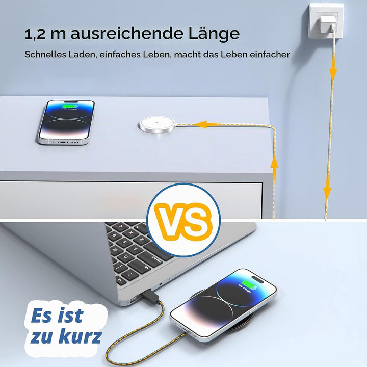 Magnetisches Wireless Charger für iPhone 17/16/15/14/13/12 Serie, Schnelles Induktives Ladepad mit S