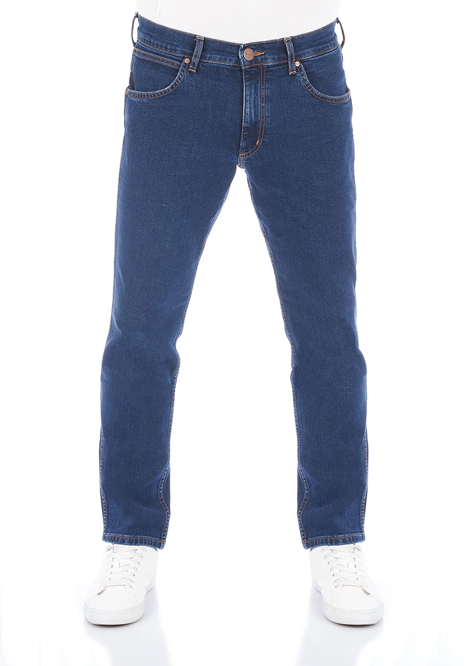 Wrangler Jeans Herren Stretch Regular Straight Fit Greensboro Jeanshose Denim Blau Schwarz 30 31 32
