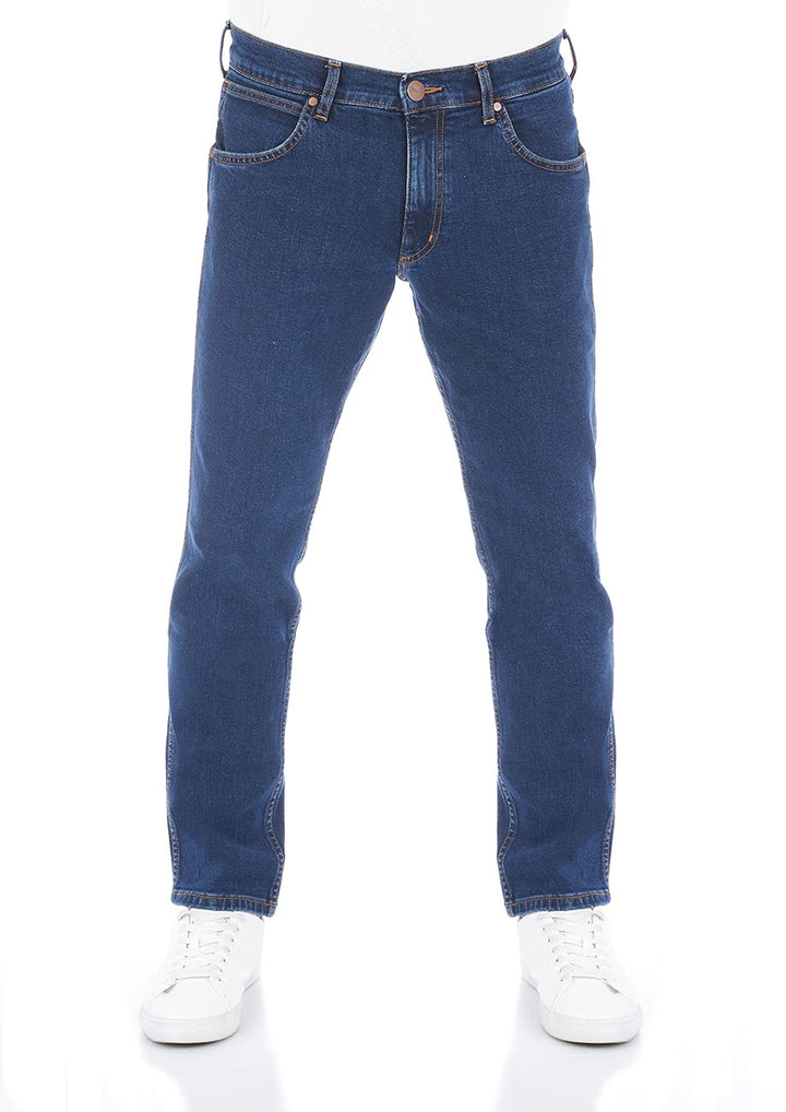 Wrangler Jeans Herren Stretch Regular Straight Fit Greensboro Jeanshose Denim Blau Schwarz 30 31 32