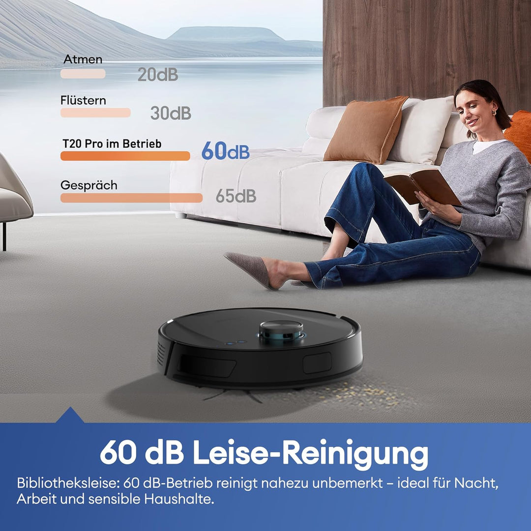 Ultenic T20 Pro Saugroboter mit Wischfunktion 8000 Pa, Staubsauger Roboter mit Absaugstation 3,5 L,