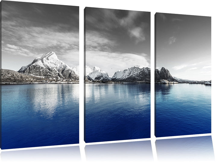 Pixxprint Lofoten in Norwegen als Leinwandbild | Grösse: 3 Teilig (120x80) | Wandbild| Kunstdruck |