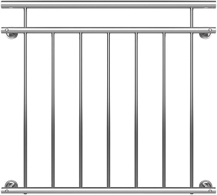 MONZANA® Französischer Balkon Edelstahl Pflegeleicht 90x100cm 7 Füllstäbe Balkongeländer Terrassenge