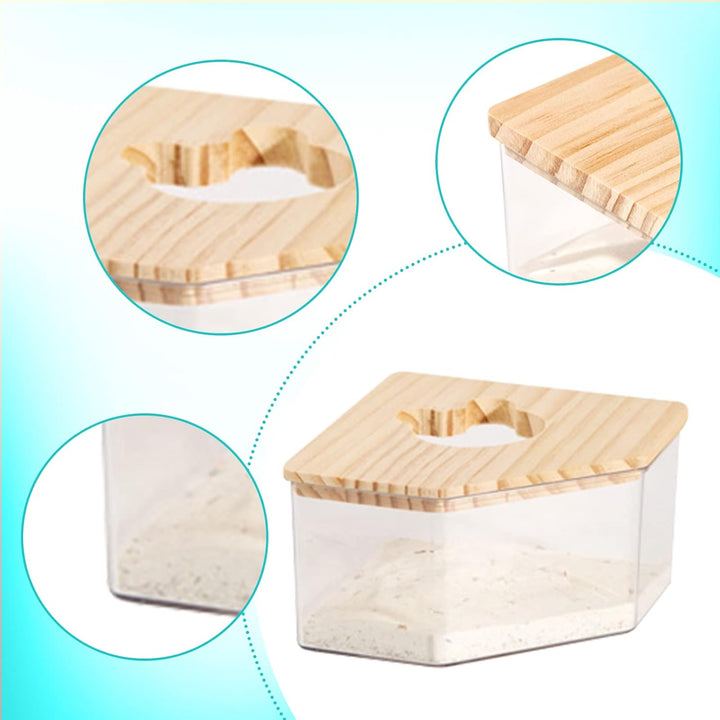 Milageto Hamster Sandbad Ecke, Hamster Toilette Klein, Transparenter 2-in-1 Bad & Toilettenschale au