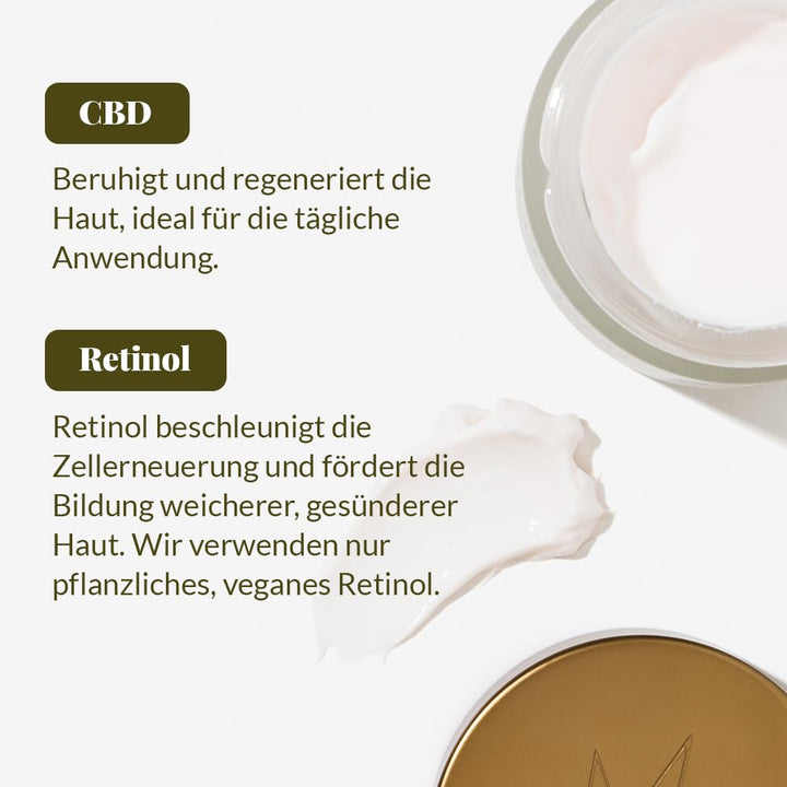 Vegane Anti Aging Creme mit Retinol 45ml – Dermatologisch getestet mit Bestnote „SEHR GUT“ – Kosmeti
