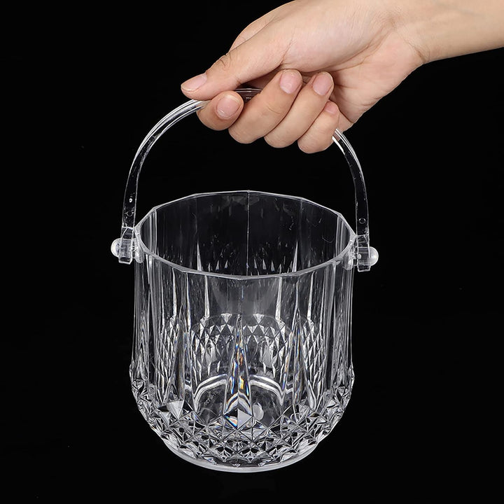 Kristall-Eiskübel, Kleiner Transparenter Eiswürfelbehälter aus Acryl Für Den Haushalt, Champagner, B