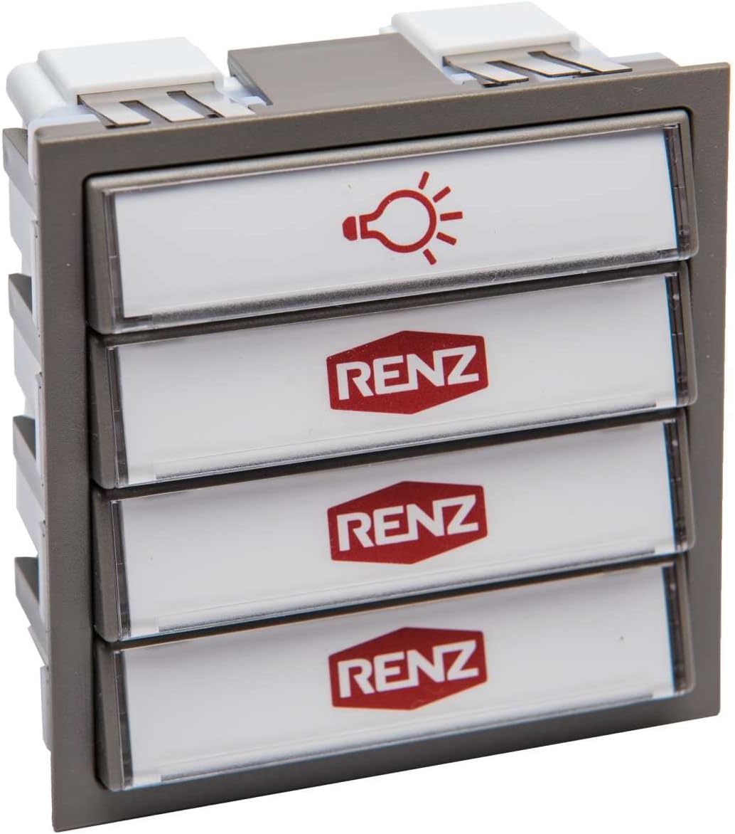 RENZ Tastenmodul mit 1 Lichttaster & 3 Klingeltaster grau RENZ Nummer 97-9-85276