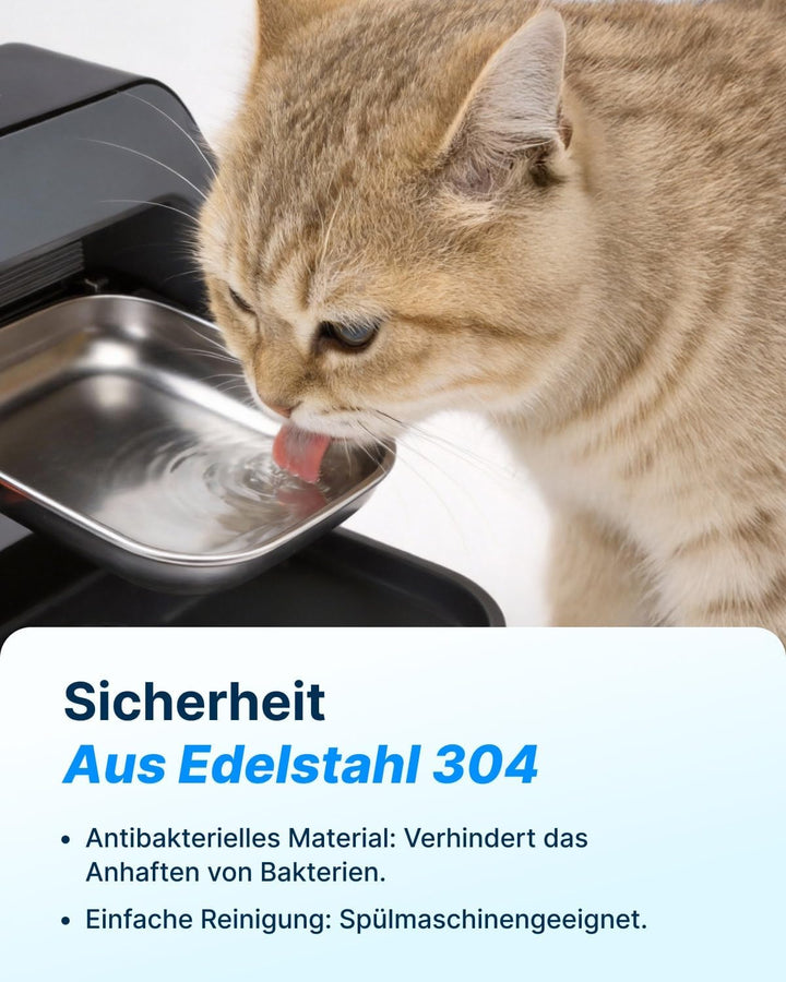 Trinkbrunnen für Katzen, Kabelloser Katzenbrunnen mit Bewegungssensor, Leise Wasserpumpe, Schwarz, 3