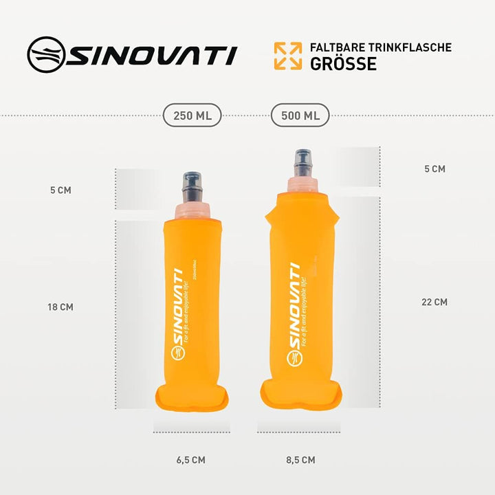 SINOVATI® TPU Faltbare Trinkflaschen, Soft Flask, Wasserflasche BPA-Frei Sportflasche für Trinkrucks