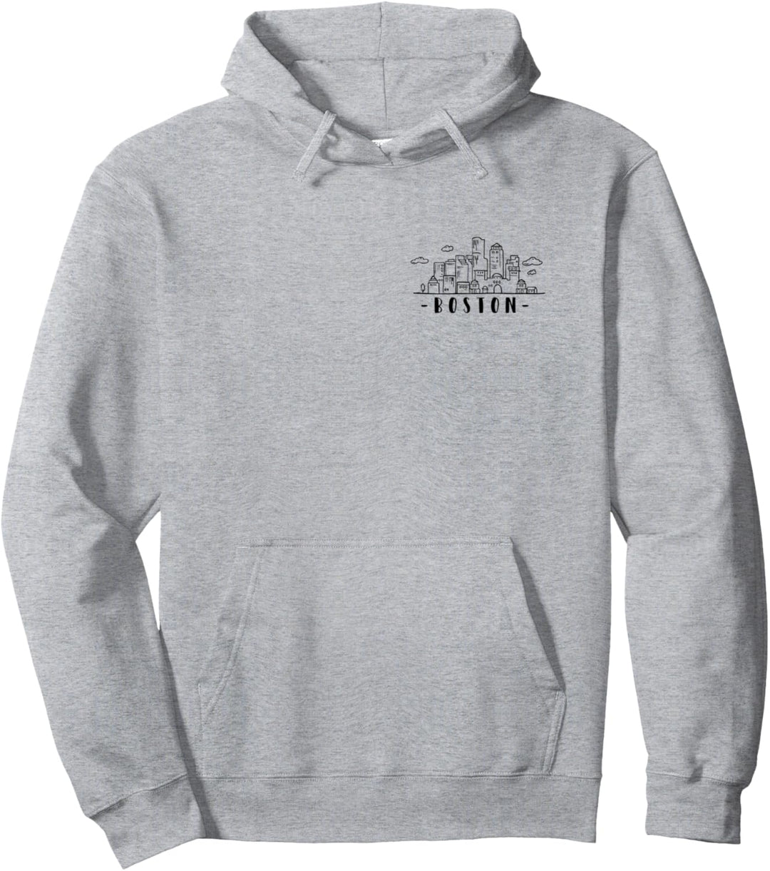 Boston Massachusetts Skyline Pullover Hoodie