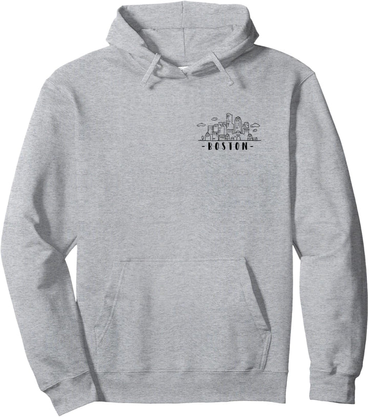 Boston Massachusetts Skyline Pullover Hoodie