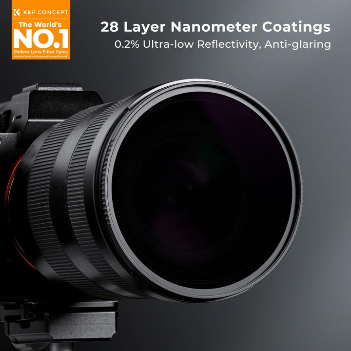 K&F CONCEPT Nano-X Serie 55mm ND100000 Filter Fester ND Filter Graufilter (16,6 Blendenstufen), 55mm