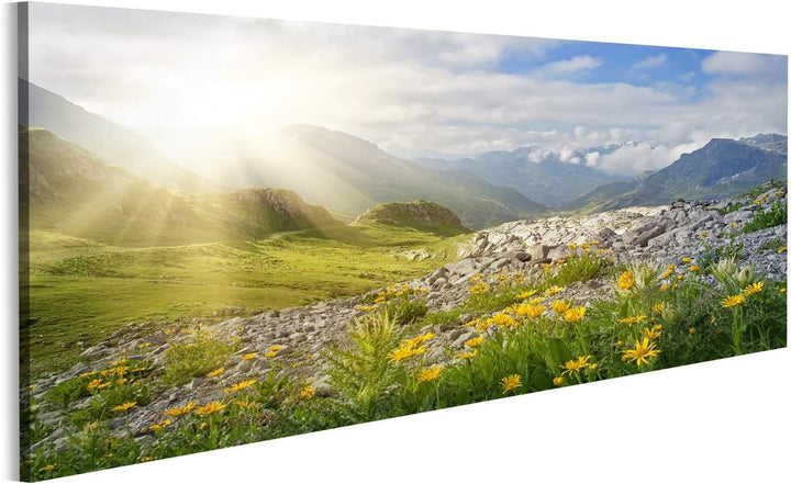 islandburner Bild Bilder auf Leinwand Berge Landschaft in Vorarlberg Österreich Wandbild, Poster, Le