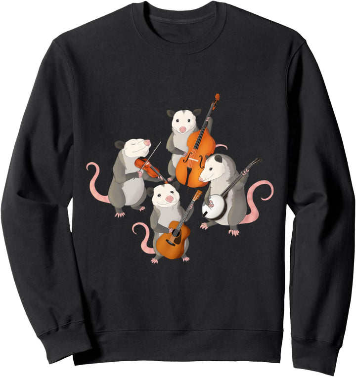 Opossums spielen Musikinstrumente Sweatshirt