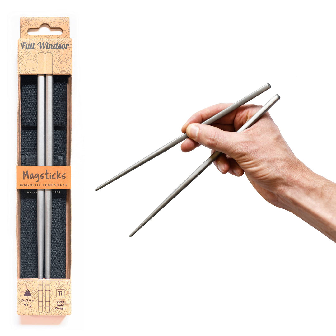 MAGSTICKS Premium magnetische Essstäbchen aus Titan – wiederverwendbare Reise-Essstäbchen