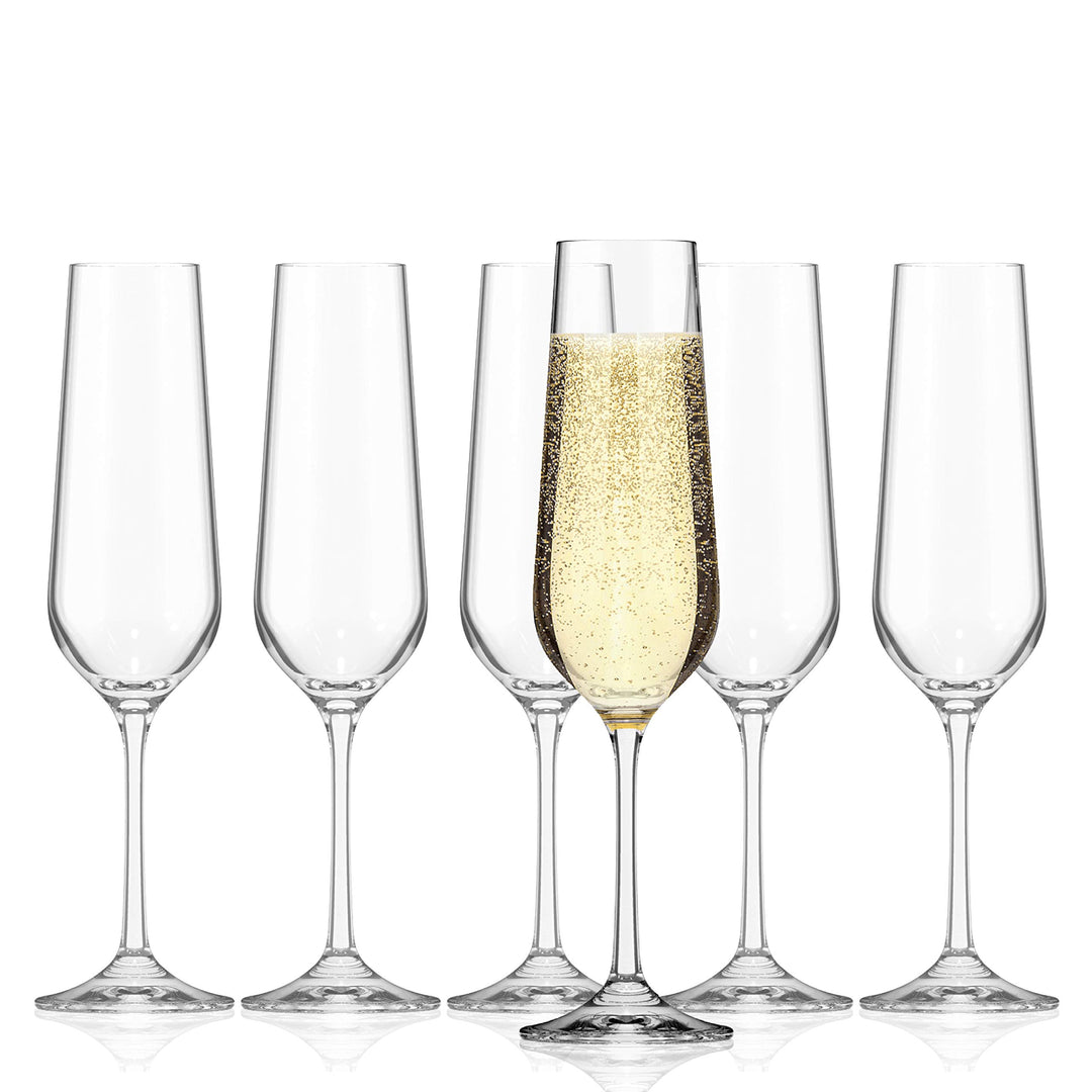 Sahm Sektgläser Set 6 teilig - 200ml Sektglas - Sektkelche Spülmaschinengeeignet - Ideal auch als Pr