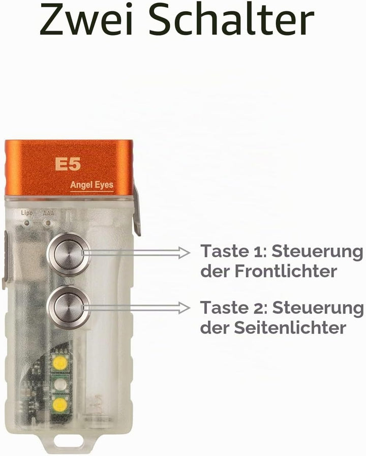 RovyVon E5 700 Lumen wiederaufladbare USB C Schlüsselanhänger Taschenlampe, leistungsstarke EDC Tasc