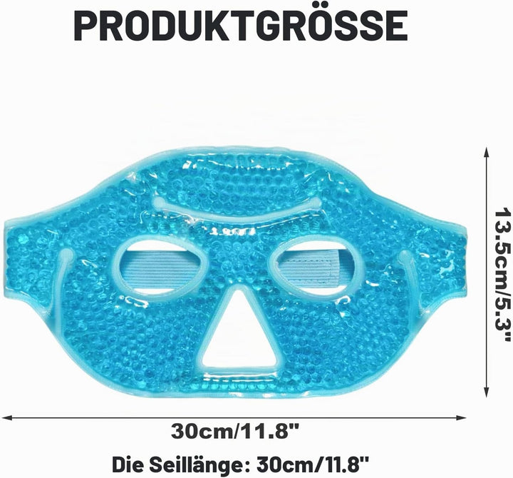 2 Stück Wiederverwendbare PVC-Gel Augenmaske, Kalt- und Warmtherapie Halbgesichts-Kompressen für Sch