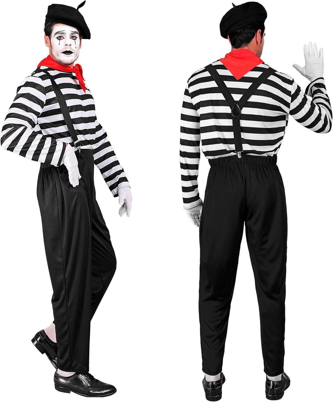 W WIDMANN MILANO Party Fashion - Kostüm Pantomime für Herren, Komplett-Outfit für Verkleidung an Kar