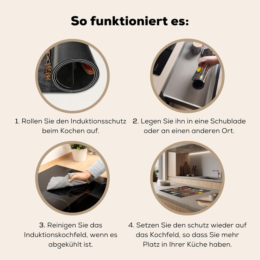 KitchenYeah© Herdabdeckplatte 59x51 cm Einteilig Ceranfeld Abdeckplatte Küche Deko Ceranfeldabdeckun